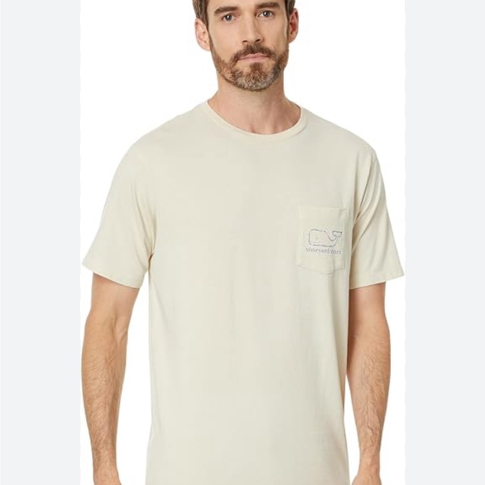 Vineyard Vines Men's Short Sleeve Cream Tee